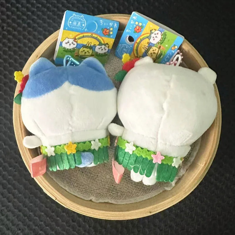 Self-mocking Xiong Jiyika Wow Hula Skirt Chiikawa Plush Doll Backpack Key Pendant Accessories Doll