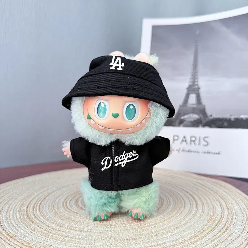 The first, second and third generations of Labubu clothes pendant Labubu sitting baby clothes LA baseball suit trend