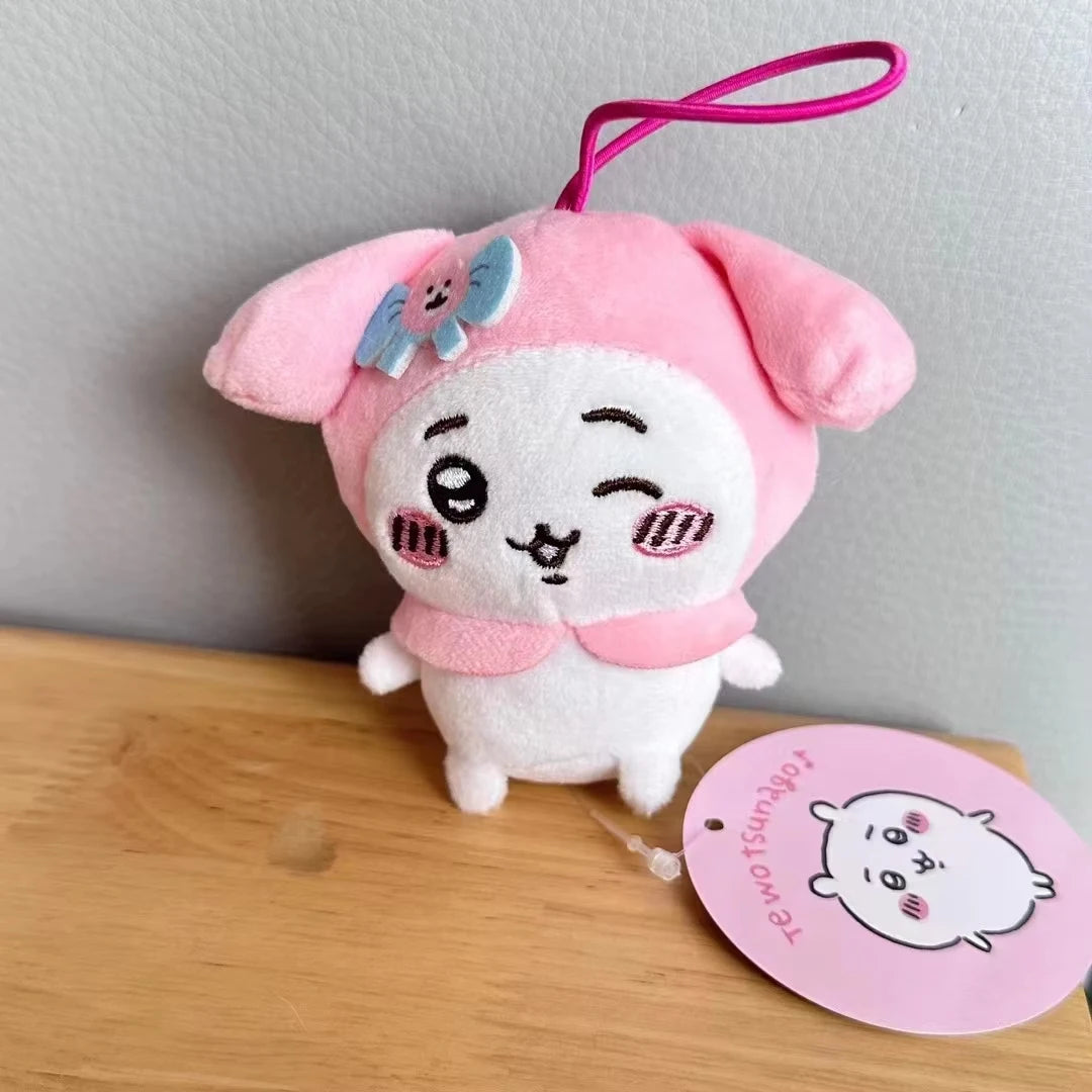 Chiikawa Self-deprecating Bear Collaboration Sanrioin Plush Doll Helo Kiity1 Melodyi Kuromev Sachiji Plush Toy Keychain Decorate