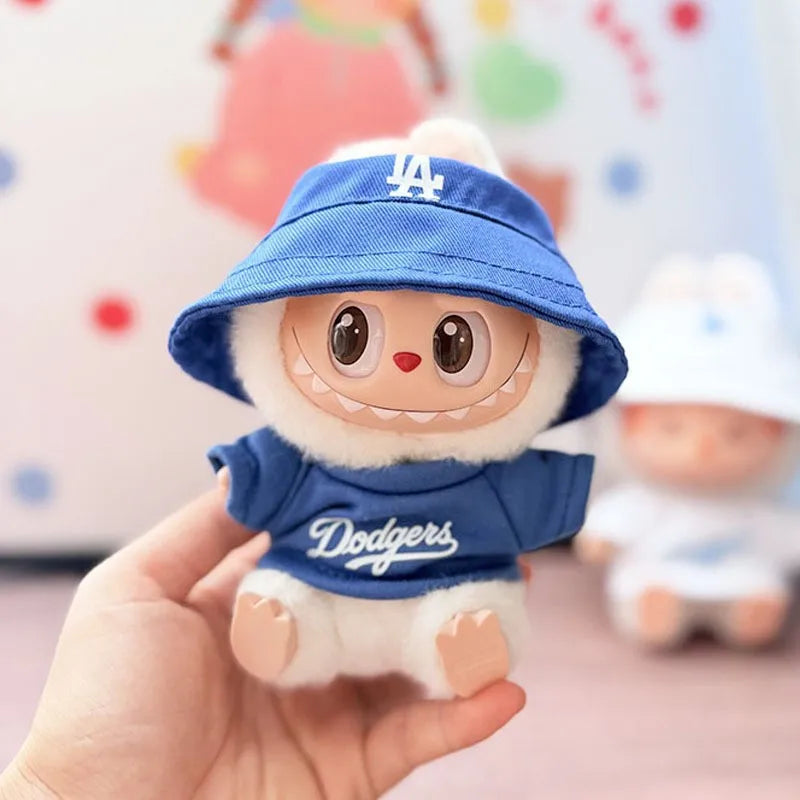 The first, second and third generations of Labubu clothes pendant Labubu sitting baby clothes LA baseball suit trend