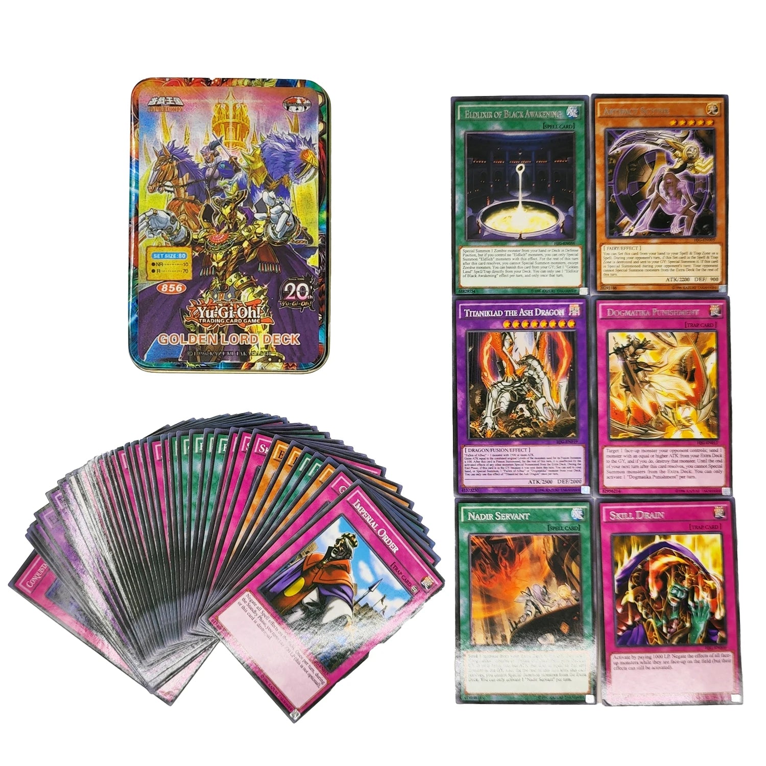 Yu Gi Oh Cards EGYPTIAN GOD PACK Card Deck English TCG Holographic Golden White Dragon Duel Game Collection Card with Tin Box