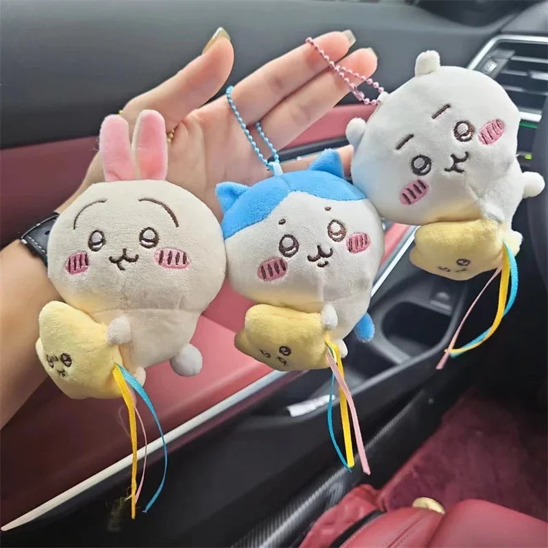 Chiikawa Plush Doll Pendant Star Hugging Series Hachiware USAGI Cute Cartoon Keychain Hanging Keychain Plush Doll Accessories