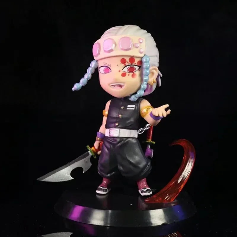 Demon Slayer Figure Kamado Tanjirou Tomioka Giyuu Kanroji Mitsuri Action Figure Q Version Model Cartoon Desktop Decor Toys Gift