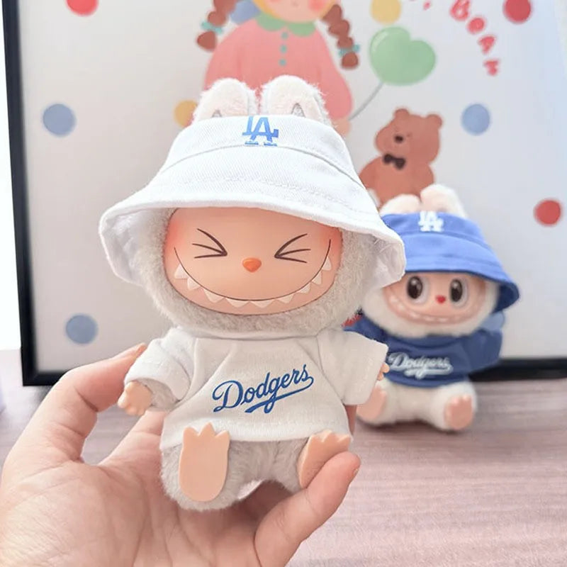 The first, second and third generations of Labubu clothes pendant Labubu sitting baby clothes LA baseball suit trend