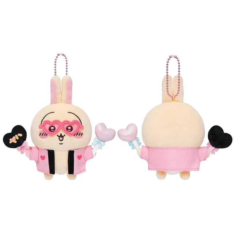 Rabbit Usagis Cheering Series Plush Doll Pendant Self-deprecating Bear Popular Cartoon Toy Keychain Bag Ornament Birthday Gift