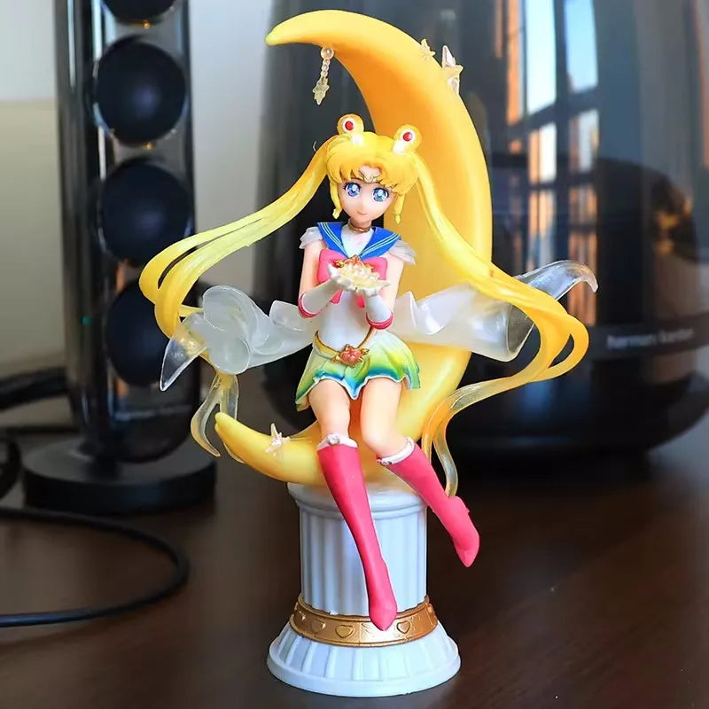 Sailor Moon Crystal Power Transformation Kawaii Anime Action Figure Girl Figurines Pvc Girl Model Doll Statue Toy Decor Kids Toy