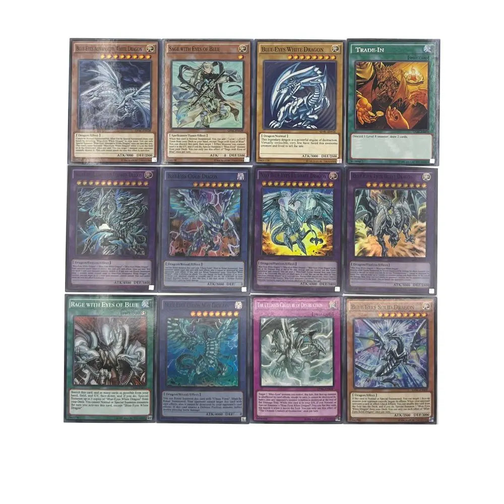 Yu-Gi-Oh Deck 831 BLUE-EYES-WHITE DRAGON PACK English Holographic Golden White Dragon Duel Game Collection Card with Tin Box