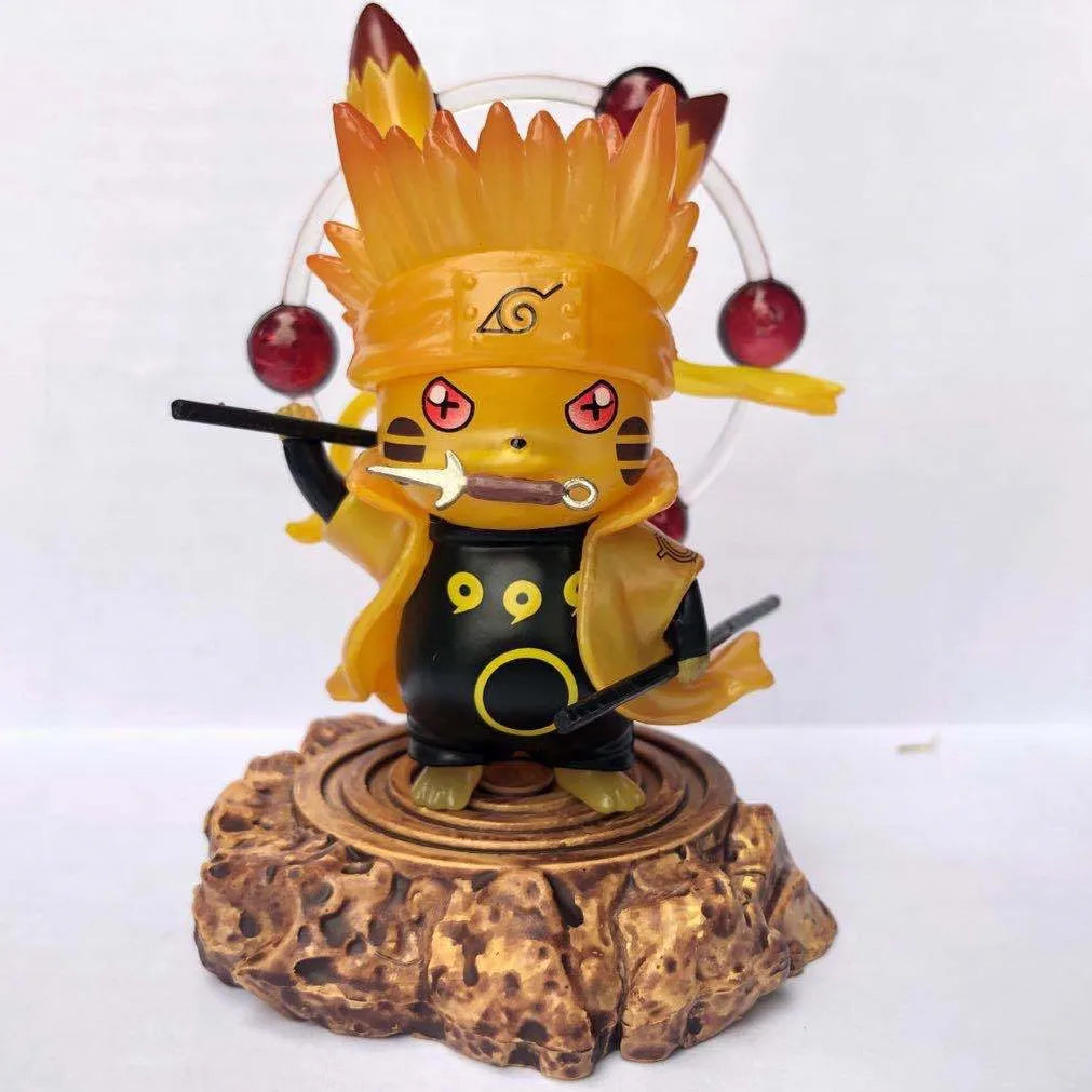 Anime Naruto Pikachu COS NARUTO Upgraded Version PVC Action Figures Toys Model Statue 10cm