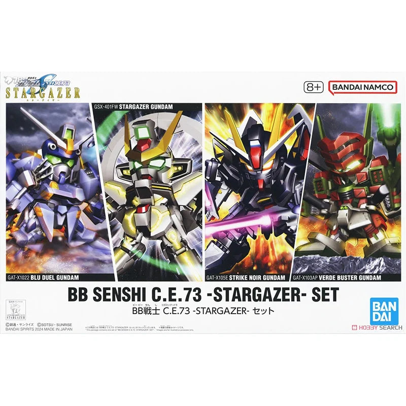 Bandai SD BB SENSHI C.E.73 -STARGAZER- SET STRIKE NOIR GUNDAM Anime Action Figure Collectible Assembly Model Toys Gift