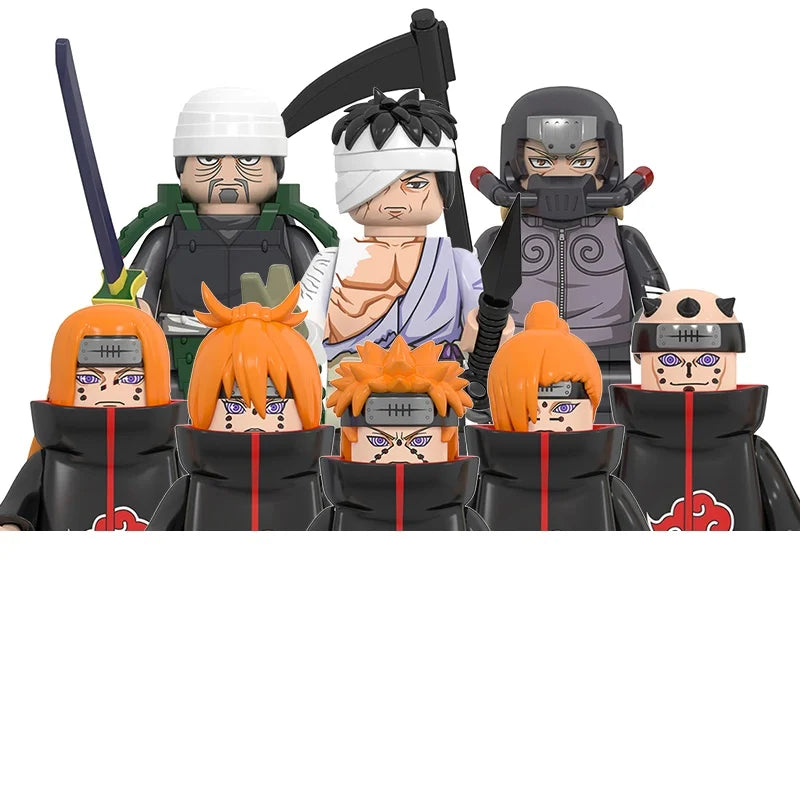 Naruto Sasuke Sakura Kakashi Obito Jiraiya Tsunade Anime Mini Man Blocks Figure
