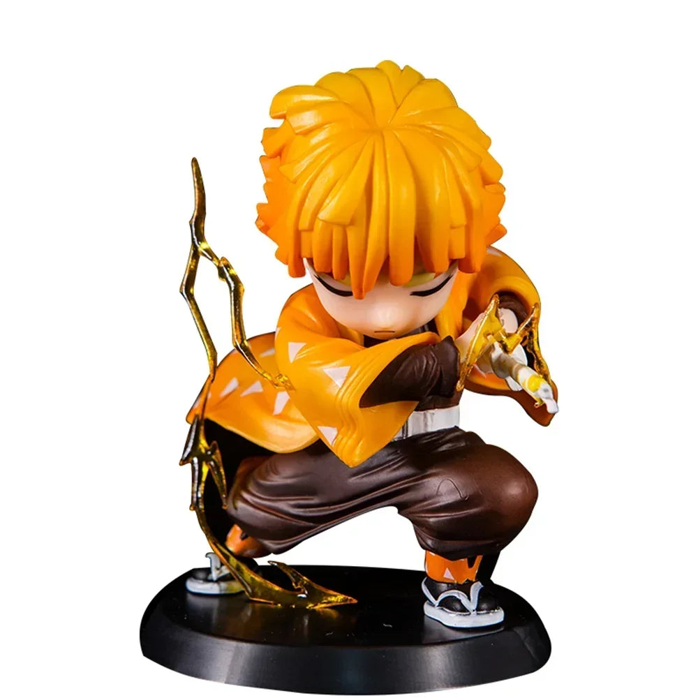 Demon Slayer Figure Kamado Tanjirou Tomioka Giyuu Kanroji Mitsuri Action Figure Q Version Model Cartoon Desktop Decor Toys Gift