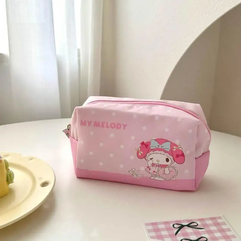 Sanrio Hello Kitty Kuromi Handheld Makeup Bag Portable Mini Storage Bag Cartoon Handbag Anime Peripherals Holiday Gift for Girls