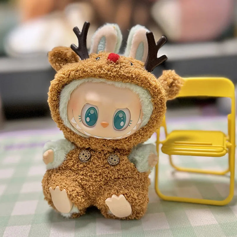 17cm Labubu I II Idol Dolls Scarf Hat Suits Clothing Plush Doll'S Clothes Outfit Accessories For Korea Kpop Exo Sitting Party