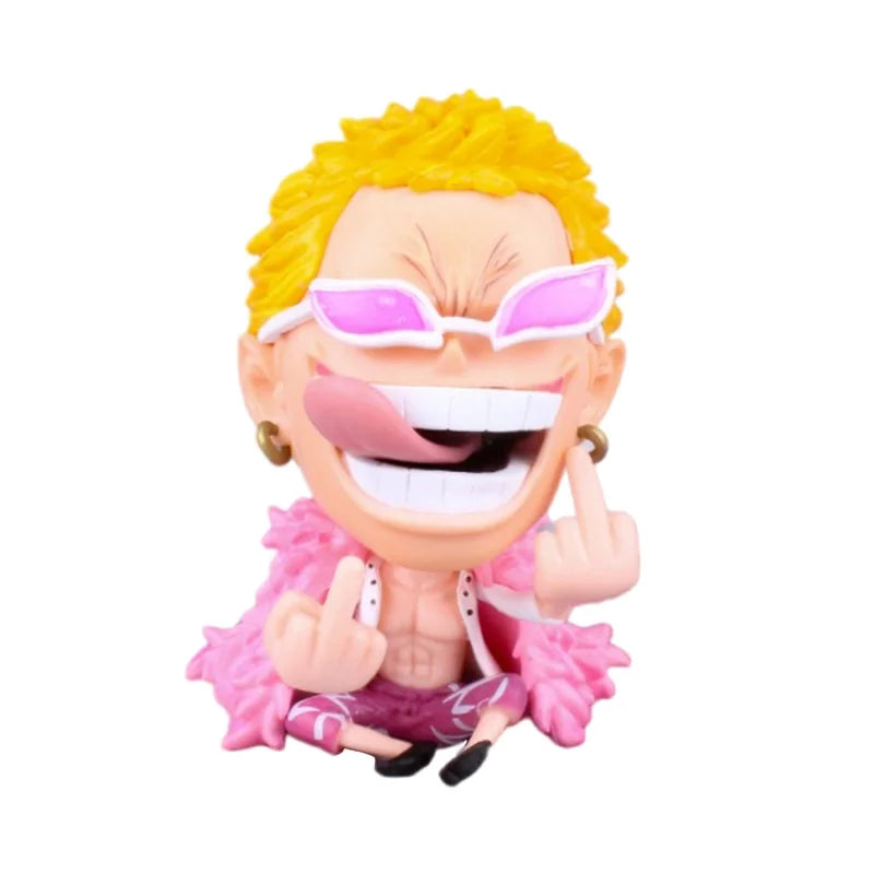 8-10cm Anime Figure One Piece Monkey D Luffy Roronoa Zoro Kawaii Toys Q-Version Figural Nendoroid Car Decoration PVC Model Gift