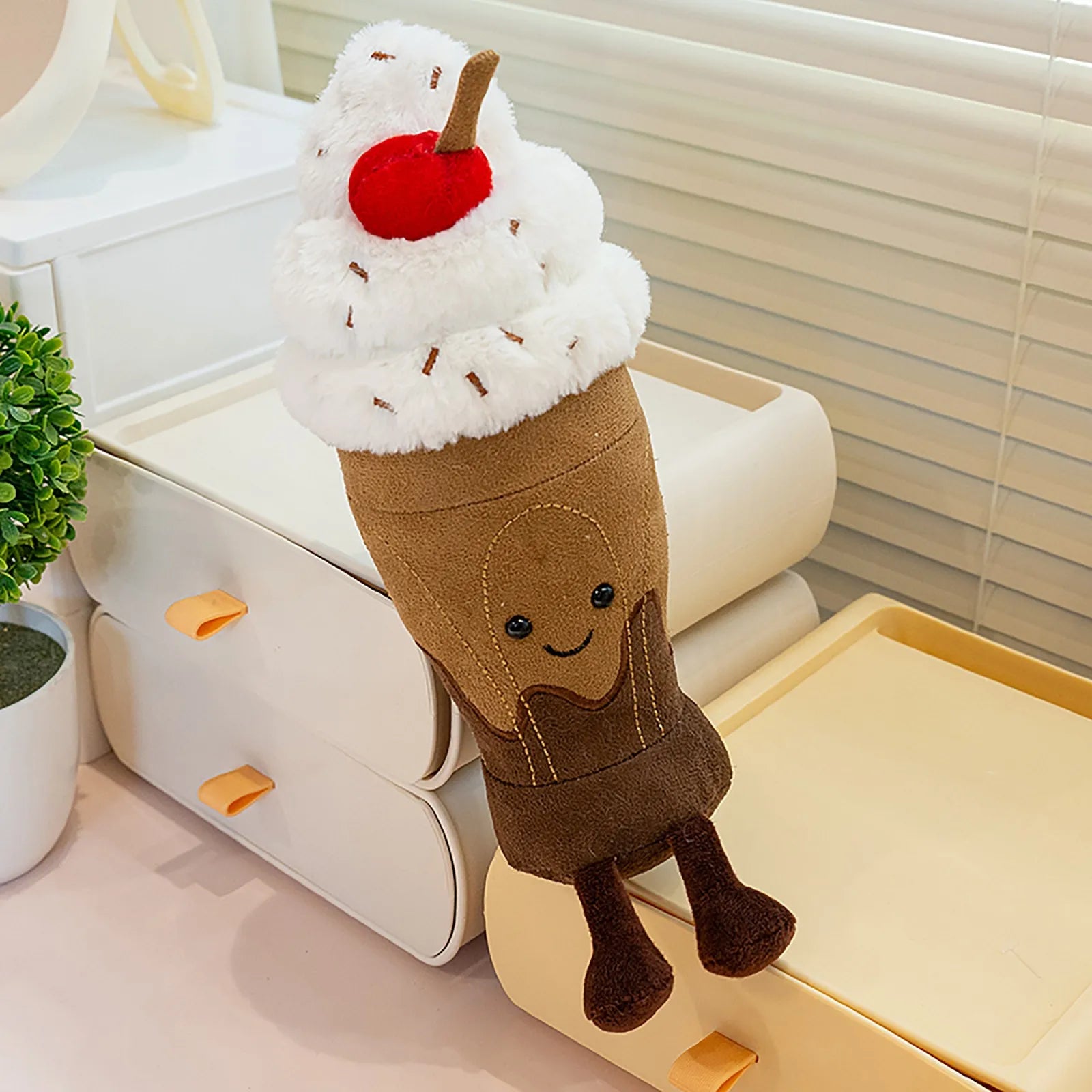 Jelly Cat 25cm Chocolate Milkshake 10cm Ice Cream Doll Desktop Decoration Cat And Dog Companion Toy Pet Holiday Gift