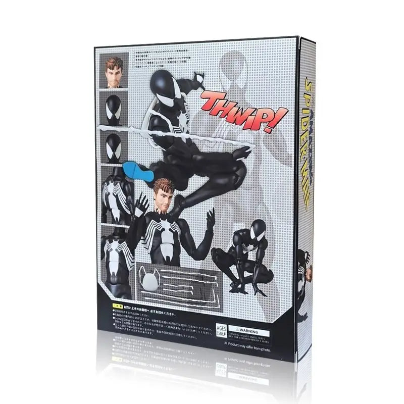 CT 1/12 The Amazing Spider-Man MAFEX 147 S.H.Figuarts Spider Man Venom symbiotic Black Suit Anime Action Figures 6