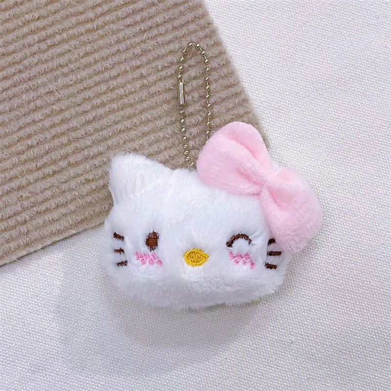 Kawaii Cute Cartoon Sanrio Hellokitty Plush Doll Anime Keychain For Women Girls Bag Decoration Accessories Pendant Keyring