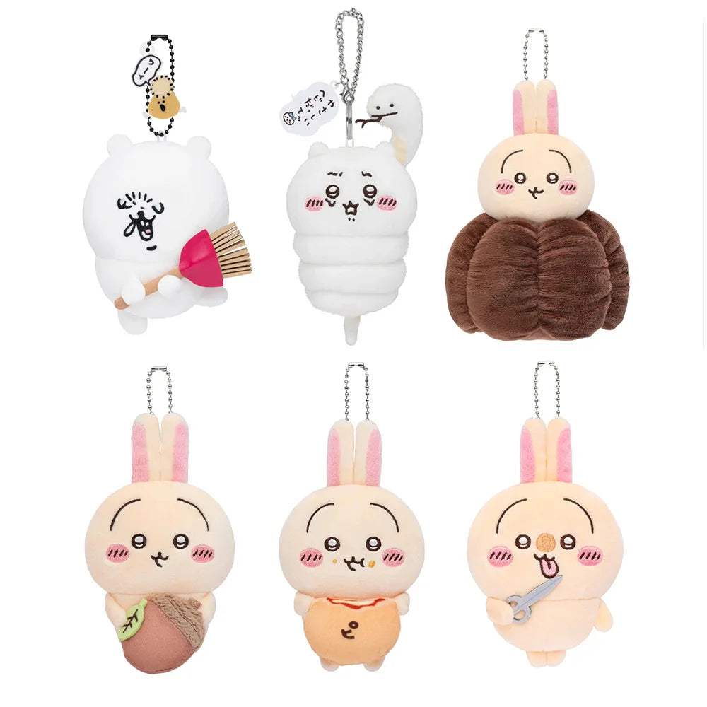 11CM Kawaii Chikawas Hachiware Usagi Plush Keychain Pendant Soft Stuffed Cute Cartoon Plush Doll Toy Bag Pendant Gift
