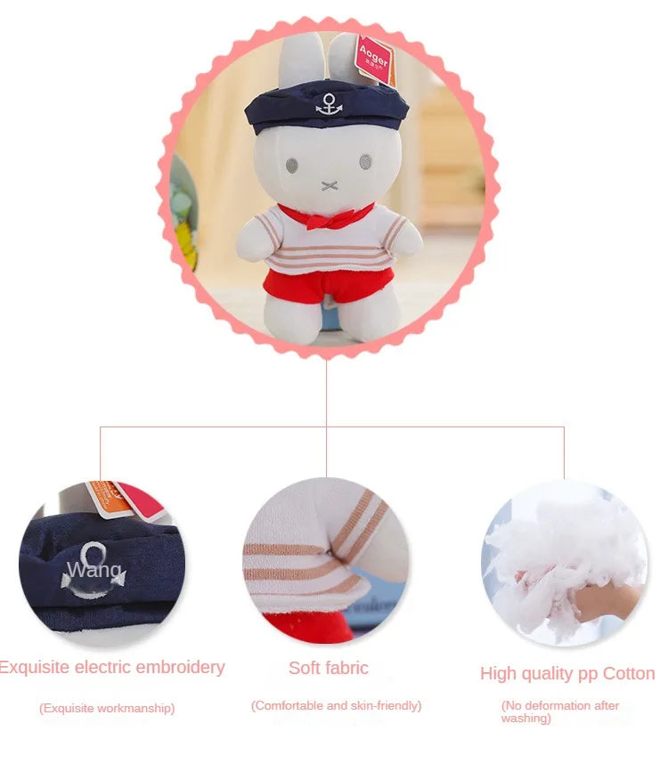 Anime Cartoon Miffy Rabbit Plush Toys Doll Grasping Machine Doll Girls Gift Accompany Comfort Lovely Ornaments Kawaii Super Soft