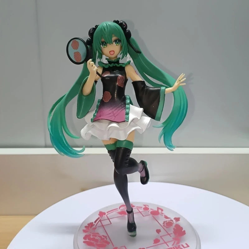 20cm Hatsune Miku Cheongsam Anime Action Figure Collection Model Figurine Decoration Hobbies Cartoon Decor Toys Birthday Gifts