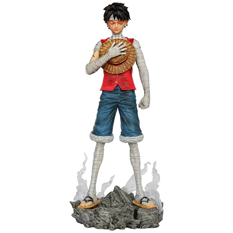 26.5cm One Piece Anime Action Figurine In Silent Tribute Monkey D Luffy Stand Pvc Model Statue Doll Collection Ornament Toy Gift