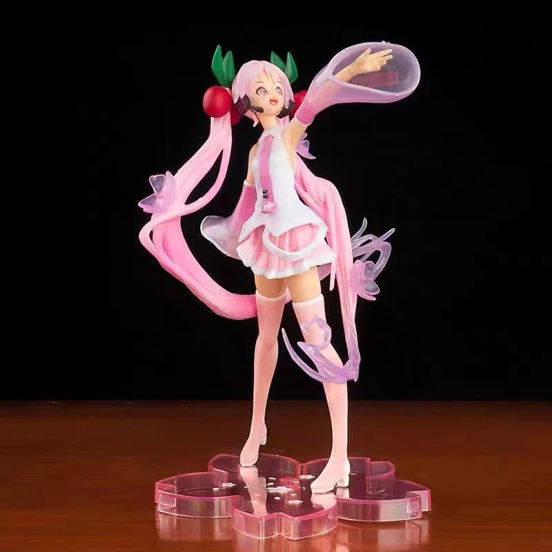 Anime Miku Pink Sakura Hatsune Miku Doll Toy PVC Action Figure Model Cosplay Props Girl Collection Figurine Gifts