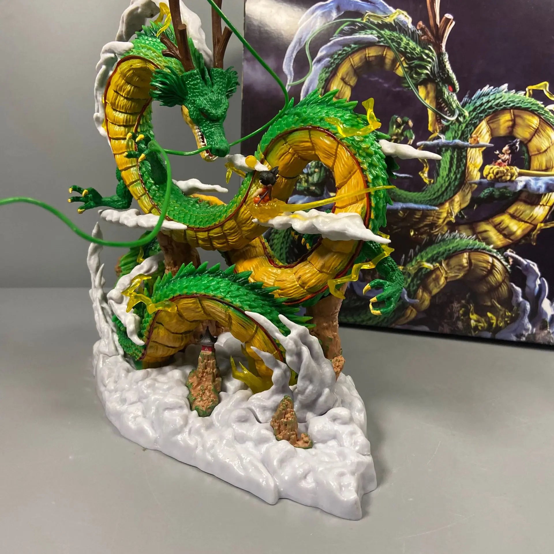 24cm Dragon Ball Anime Figure Shenron Figure Goku And Shenron Figurine Model Pvc Statue Doll Collection Decoration Room Toy Gift