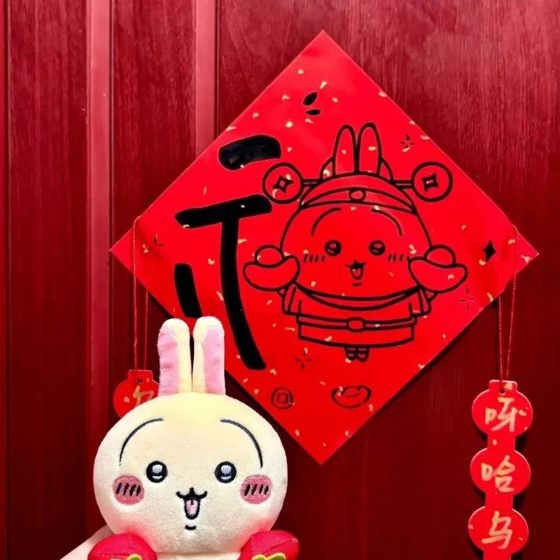 10cm Strawberry Usagis Plush Doll Couple Valentines Day Bag Pendant Cartoon Self-mockery Bear Toy Keychain Hanging Chain Gift