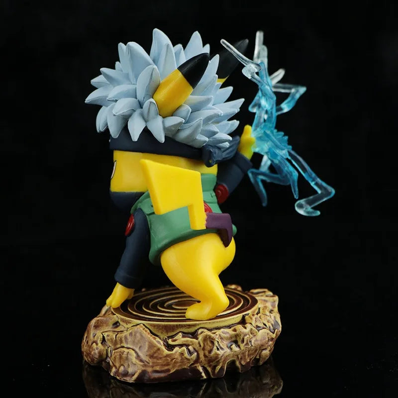 Anime Naruto Q Version Pikachu COS Hatake Kakashi PVC Action Figures Toys Model Statue 10cm