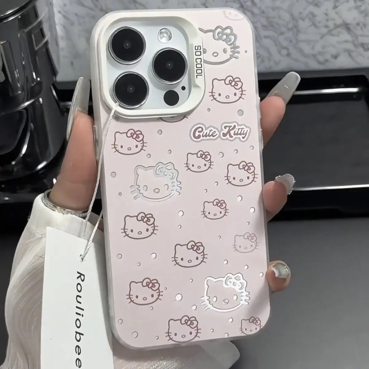 Japanese Korean Ins Style HelloKitty KT Cat Phone Case For iphone 16 15 14 13 PRO MAX 11 12 13 PRO XR 8 PLUS Cat Anti Drop Shell