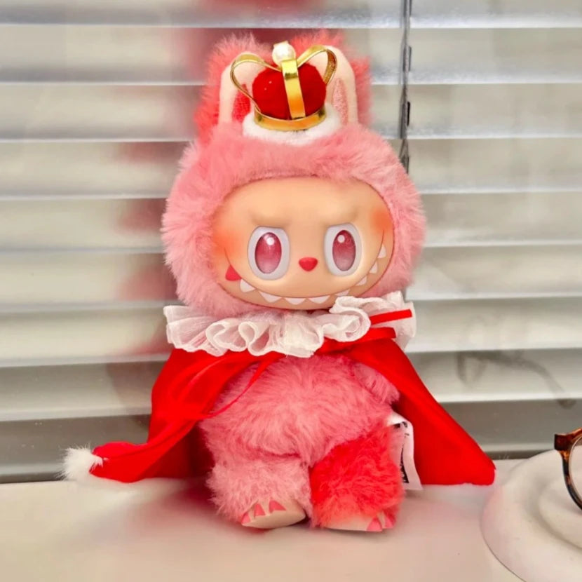 For 17cm Labubu Dolls Accessories DIY Doll Clothes Heartbeat Long Eared Furry Rabbit Costume Cartoon Dress Up Labubu Outfit