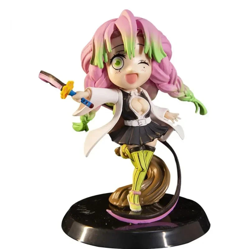 Demon Slayer Figure Kamado Tanjirou Tomioka Giyuu Kanroji Mitsuri Action Figure Q Version Model Cartoon Desktop Decor Toys Gift
