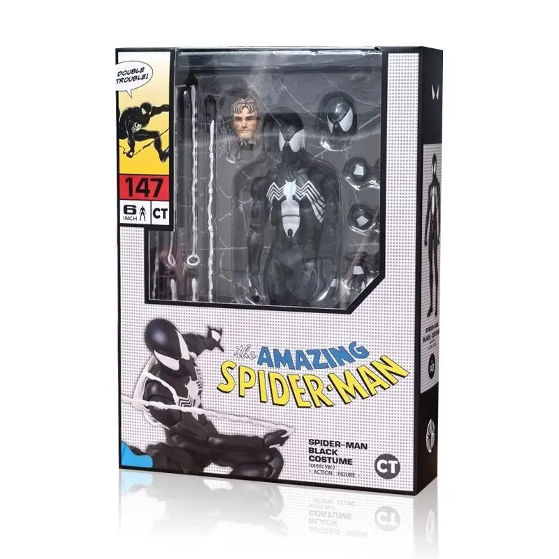 CT 1/12 The Amazing Spider-Man MAFEX 147 S.H.Figuarts Spider Man Venom symbiotic Black Suit Anime Action Figures 6
