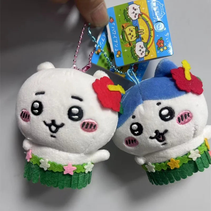 Self-mocking Xiong Jiyika Wow Hula Skirt Chiikawa Plush Doll Backpack Key Pendant Accessories Doll