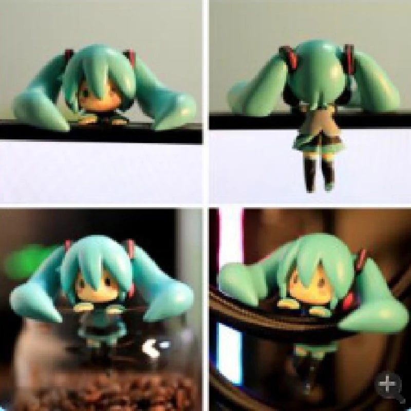 8CM Anime Hatsune Miku Ponytail Cup pressing surface kawaii Q version figure PVC model toys doll Collection Ornament gifts
