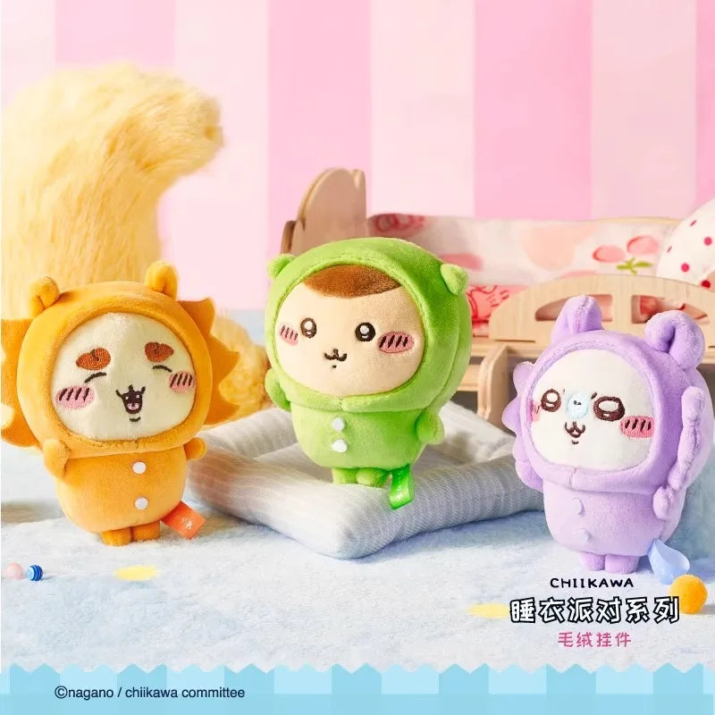 Chiikawa Pendant Doll Pajama Party Usagi Hachiware Peripheral Doll Bag Hanging Ornament Doll Girl Plush Pendant Gift