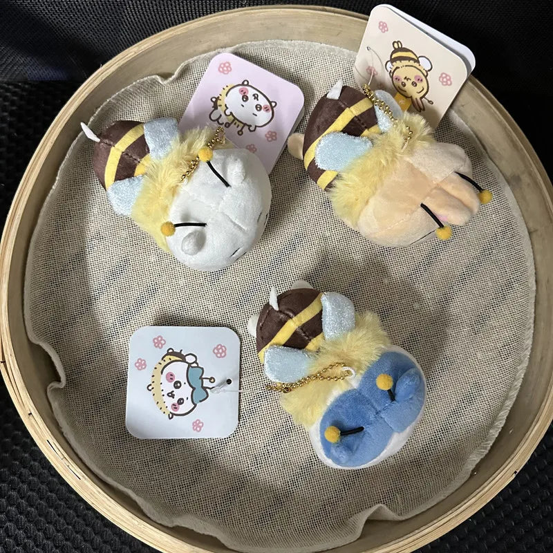 10cm Chiikawa Plush Cute Hachiware Usagi Kawaii Cute Bee Doll PP Cotton Ornament Gifts Small Pendant Collections Toys for Kids