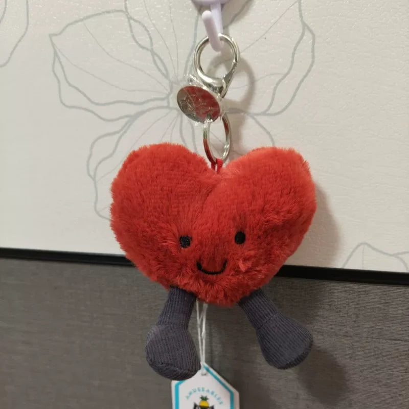 2024 New 16cm Jelly Cat Fun Red Love Pendant Keychain Bag Pendant Accessories Doll Pendant Valentine'S Lovers Day Gifts