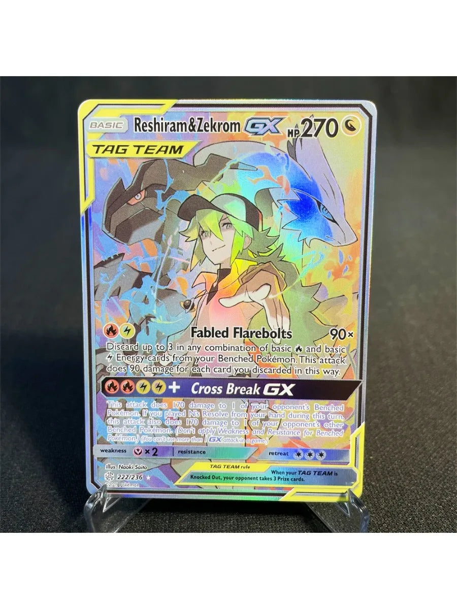 Pokémon Cards Holographic Card Sun & Moon Series Mewtwo Pikachu Paikou Serena Caitlin Collection Cards Toys Gifts Proxy Card