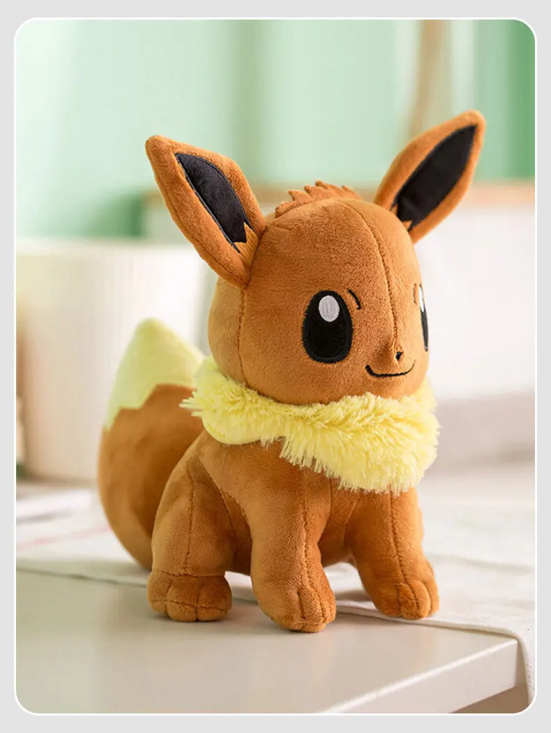 Eevee Pokemon Kawaii Pikachu Stuffed Toys Cartoon&Cute Fox Plush Doll Throw Pillow Car Decoration Birthday Gift For Kids Boy