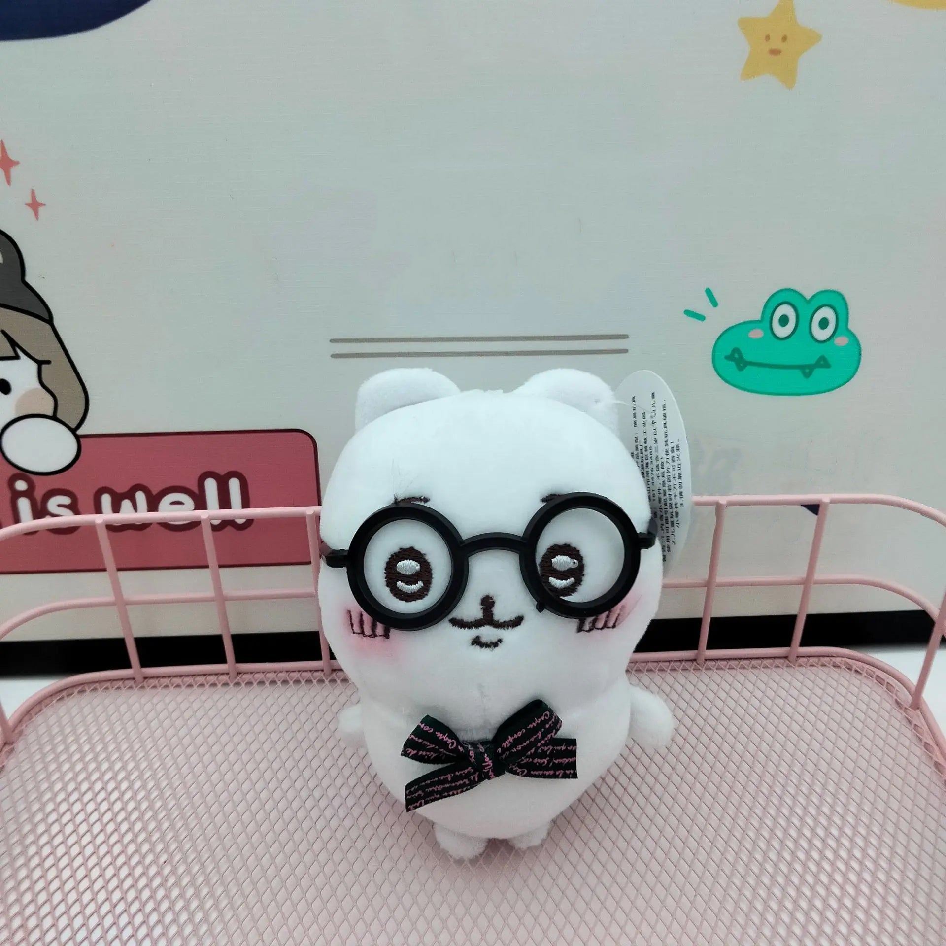 Kawaii Chiikawa Hachiware Usagi Cute plush backpack pendant keychain doll wearing glasses toys children's gift