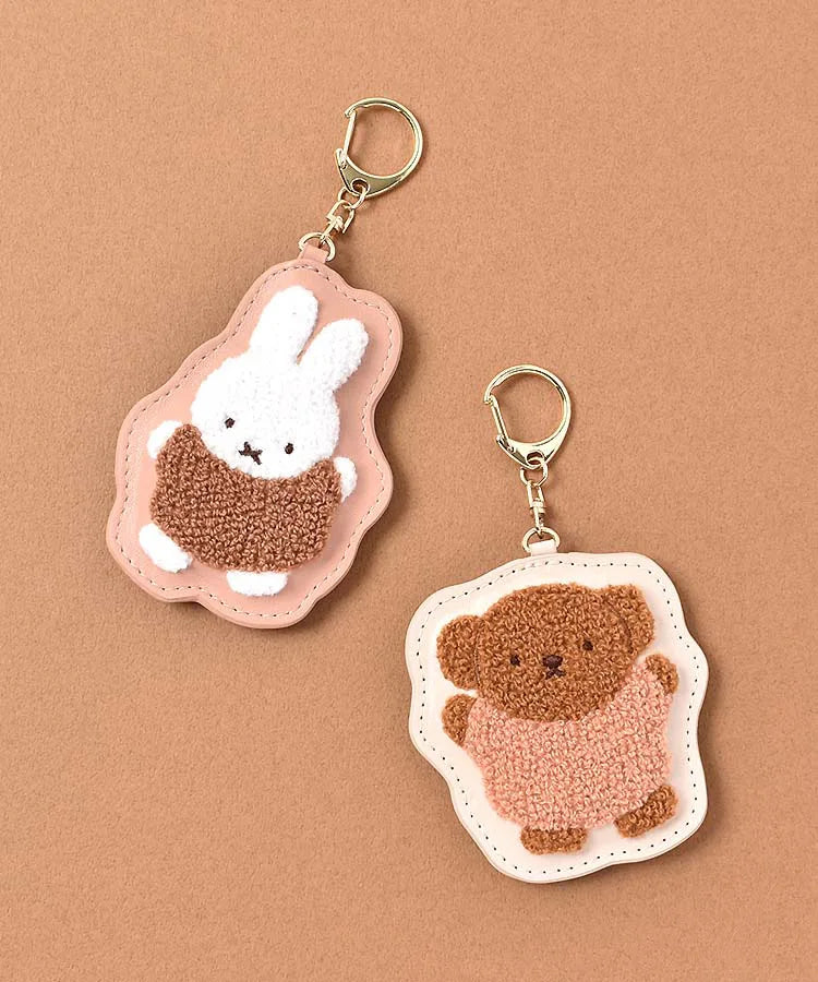 Kawaii MIffy Cute Cartoon Fluffy Keychain Miffy Rabbit Bear Creative Bag Pendant Small Pendant Christmas Gift Toy for Girls Boys