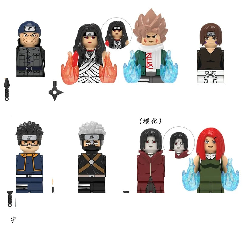 Naruto Sasuke Sakura Kakashi Obito Jiraiya Tsunade Anime Mini Man Blocks Figure