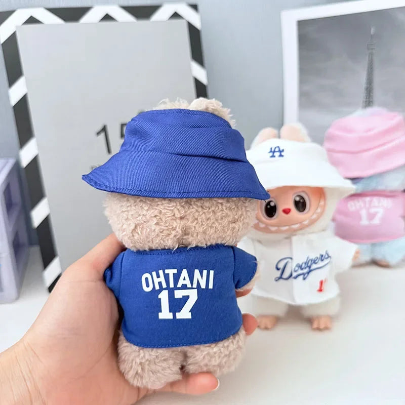 The first, second and third generations of Labubu clothes pendant Labubu sitting baby clothes LA baseball suit trend