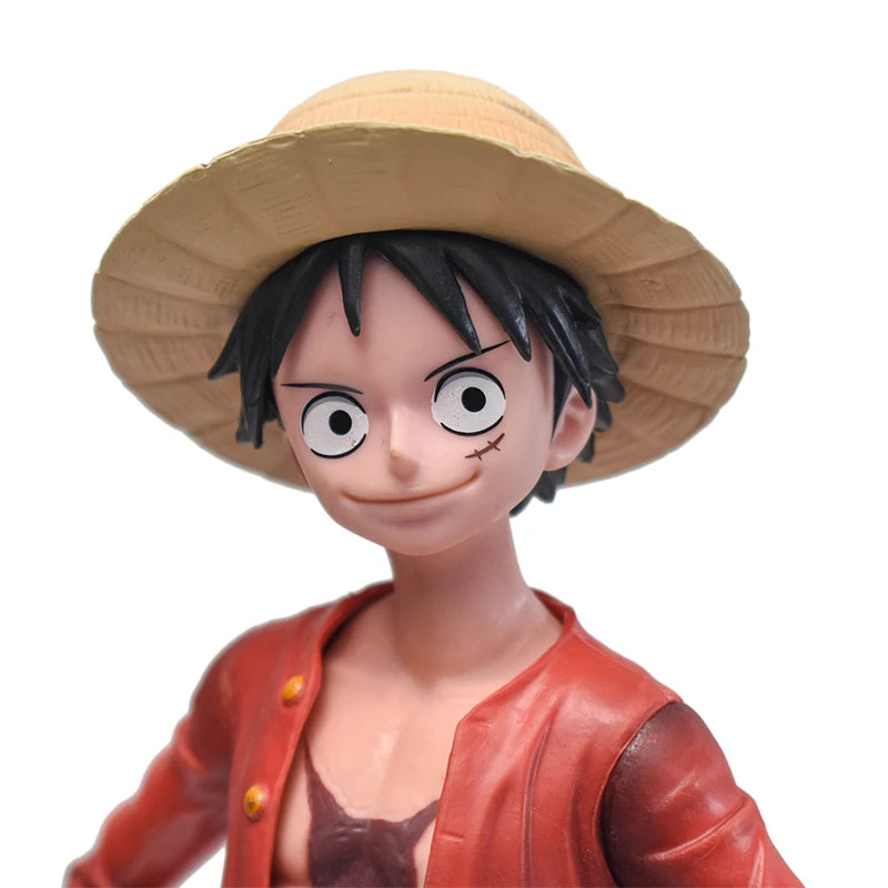 28cm One Piece Monkey D Luffy Anime Figure Toys Confident Smiley Luffy Three Form Face Changing Action Figurine PVC Model Dolls one piece luffy action figure luffy figure action
