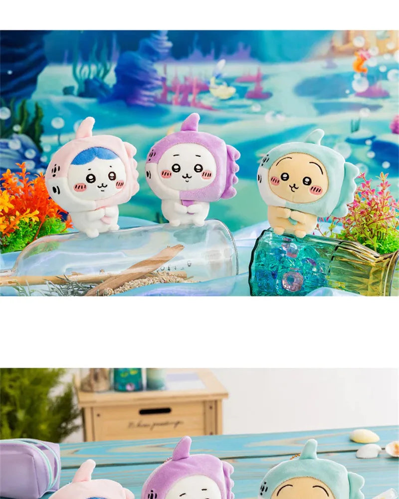 12CM Kawaii Chikawas Hachiware Usagi Marine Animal Series Plushie Doll Toy Keychain Pendant Cute Cartoon Bag Pendant Girl Gift