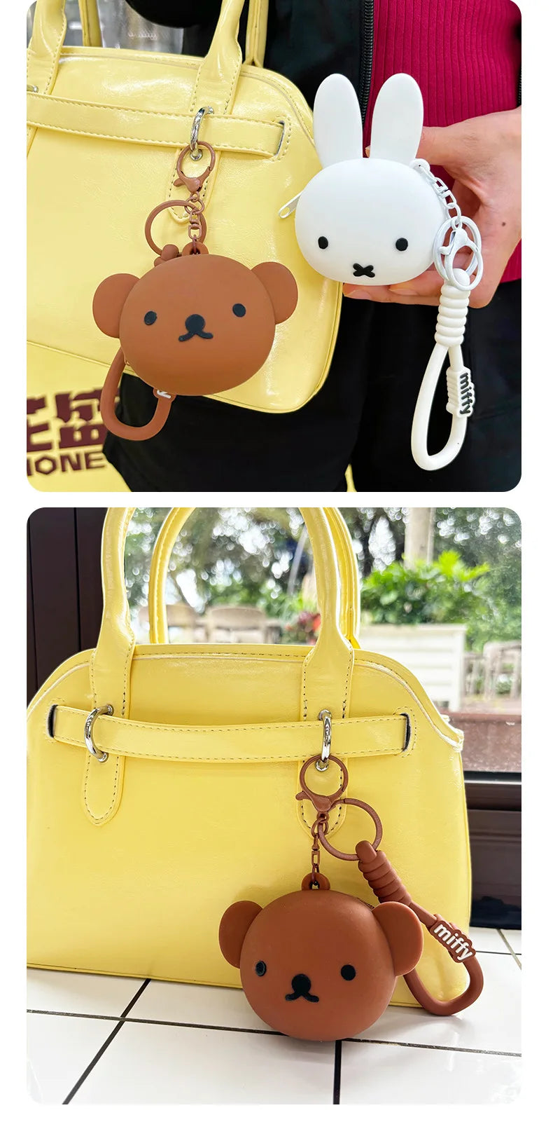 Kawaii Miffy Silicone Coin Purse Cute Mini Earphone Case Pendant Boris Coin Storage Bag Toy Gift for Gril