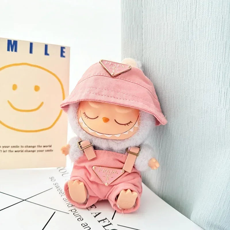 Anime Labubu Doll Clothes Fashion Overalls Labubu Idol V1 V2 Dolls Clothing Accessories 15/17cm Plush Doll Universal In stock