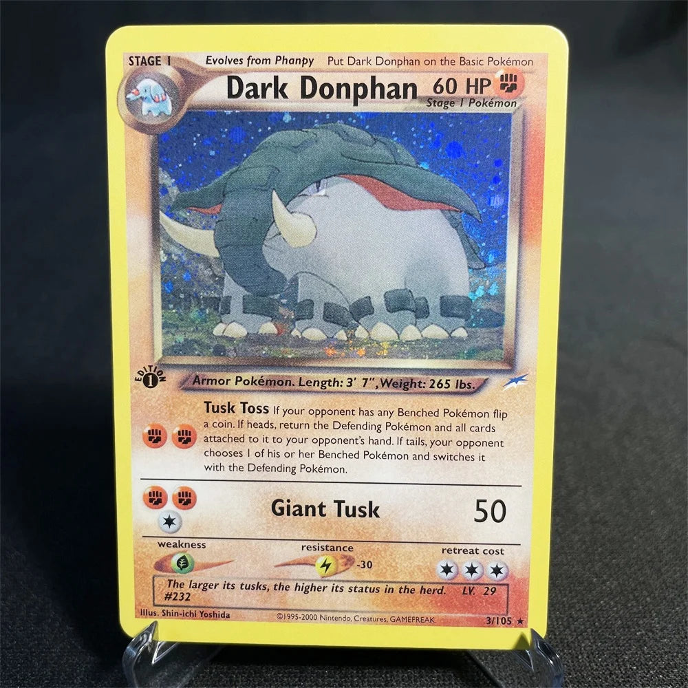 Pokémon Cards Foil Flash Card Neo Destiny Series Celebi Dark Donphan Light Flareon Collection Cards Model Toy Gifts Proxy Card