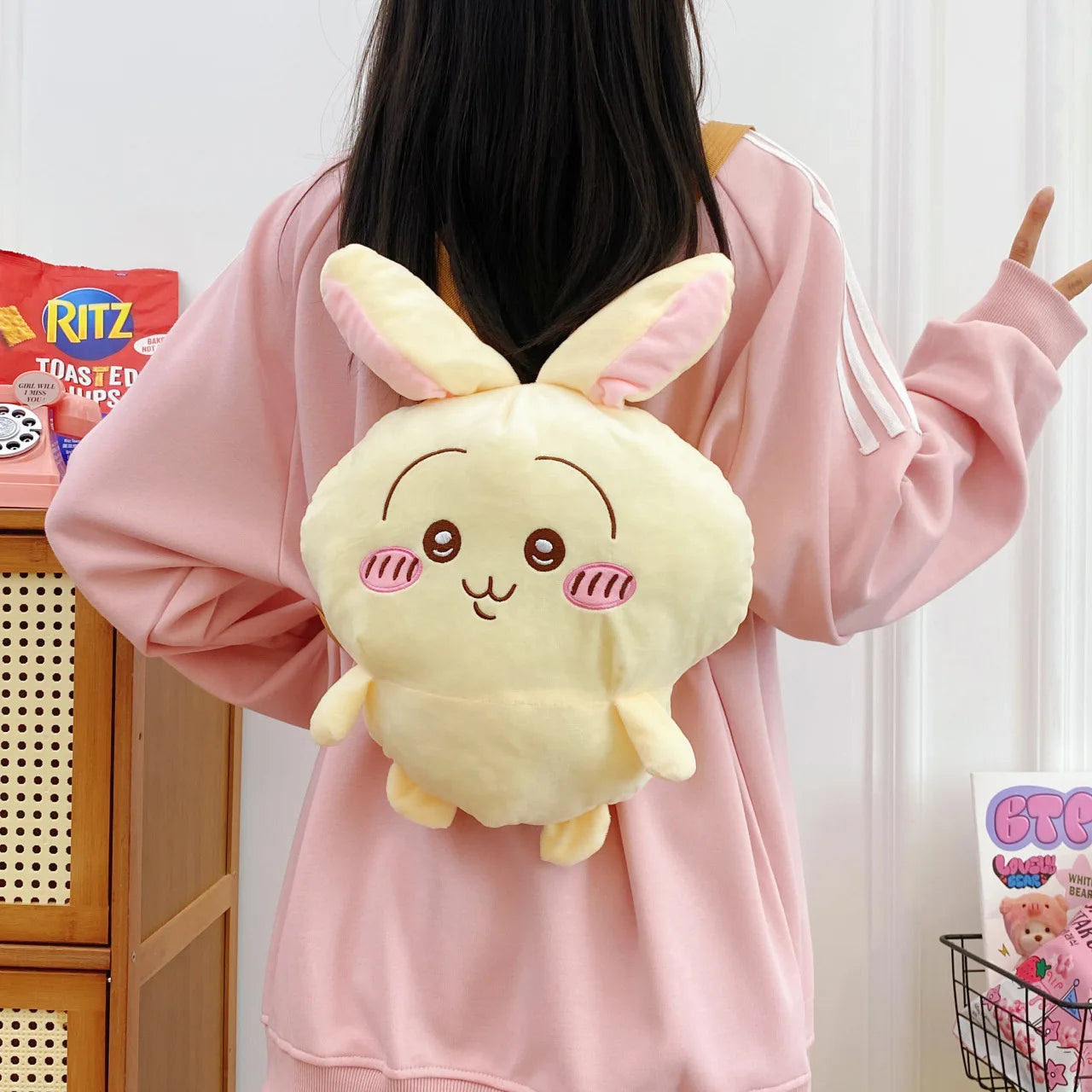 Backpack Doll Super Ins Cute Cartoon Bag Backpack Hachiware Usagi Soft Travel Portable Decoration Girls Gift